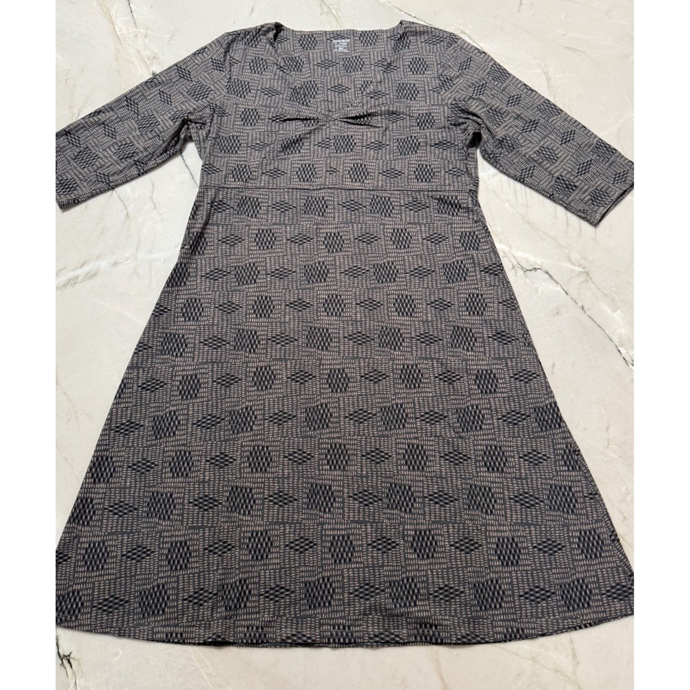 Toad&Co Samba Organic Cotton Tencel Dress - Women's XL - Gray Geometric Print